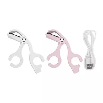 Широкоугольный нагреваемый щипцы для завивки ресниц с USB-подключением, быстрый нагрев, стойкая завивка, электрический нагреватель для завивки ресниц White