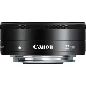 Широкоугольный объектив Canon с одним фокусом F2 STM, совместимый с беззеркальными однообъективными фотокамерами Canon с креплением EF черного цвета EF-M22mm черного цвета,