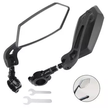 Широкоугольный вращающийся на 360°, 1 пара синих стекол для руля 7/8 22 мм, зеркала заднего вида для мотоцикла, аксессуары для мотоцикла, боковое зеркало на руль Black