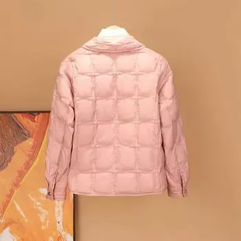 Shirt collar 2024 winter new down jacket women s short light casual fashion versatile down jacket tide S розовый