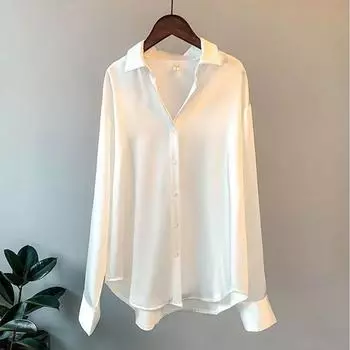 Shirt for Women Long Sleeve Coat Oversize Loose Blouse Casual Soft Loose Shirt Top S