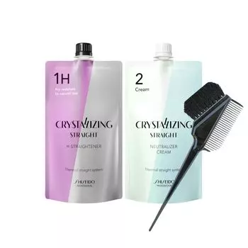 Shiseido Crystallizing Straight H Straightener 1-е средство для здоровых и слабо поврежденных волос 2 крема для окрашивания волос набор кисточек [набор из 3 предметов] + +