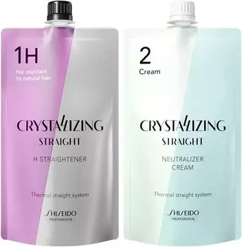 Shiseido Crystallizing Straight H Straightener 1st Agent Healthy For Low Damage Hair 2 Cream Set - +