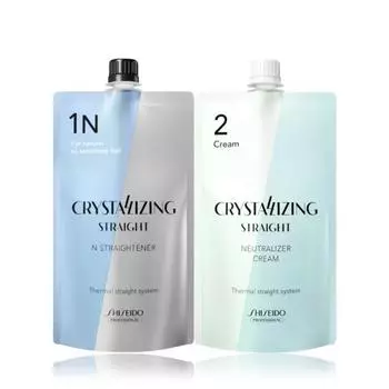 Shiseido Crystallizing Straight Magic Medicine EX для сильных вьющихся волос, средство 1 + средство 2, 400 мл, 1 набор