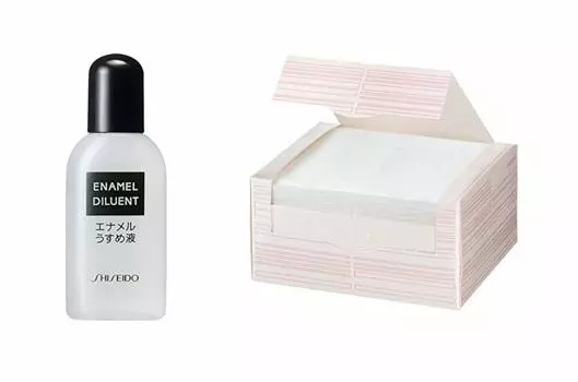 Shiseido Enamel Thin Liquid NA 15 мл Care Cotton 80 шт. Набор + чистый