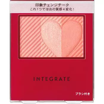 Shiseido INTEGRATE Cheek stylist 2g Skin Makeup How to use - Нанесите необходимое количество средства на кисть и распределите круговыми движениями.. Вы можете использовать т.