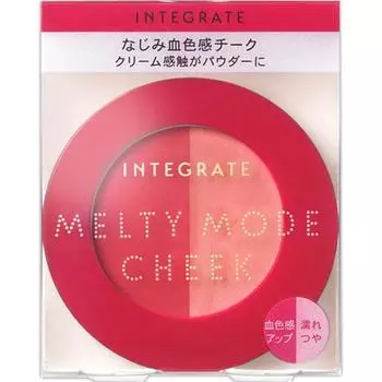 Shiseido INTEGRATE Melty Mode Blush 2.7g Skin Makeup (1) Цвет кровавого тона (2) Влажный глянцевый цвет - Совет (1) на кончики пальцев и слегка растушуйте вокруг