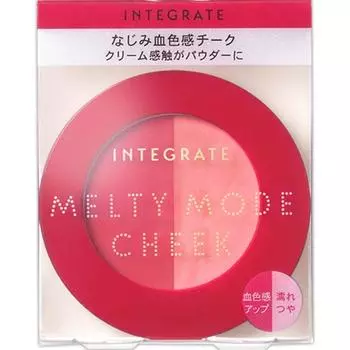 Shiseido INTEGRATE Melty Mode Cheek 2.7g Skin Makeup (1) Цвет кровавого тона (2) Влажный глянцевый цвет - Совет (1) на кончики пальцев и слегка растушуйте вокруг