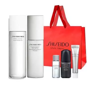 Shiseido Man Hydrating Lotion Clear + Light Fluid + Man Light Floor + Man Light Fluid + Man Eye Cream + Набор для покупок, 1 комплект, набор корейской косметики