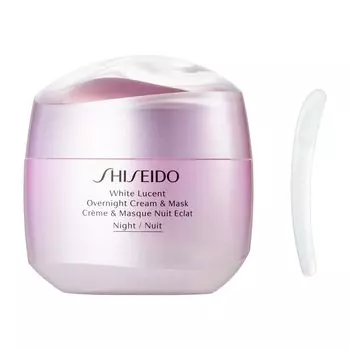 SHISEIDO White Lucent Overnight Cream 75 г Крем Зеленый Цветочный Аромат Осветление Прозрачность Увлажнение Красивый Прозрачный Белый Shiseido