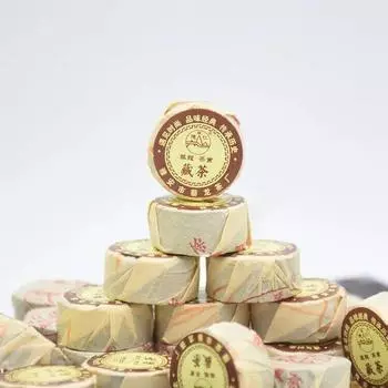 Шишки тибетского чая Яань, круглые, тонкие Aged Tibetan Tea 100g