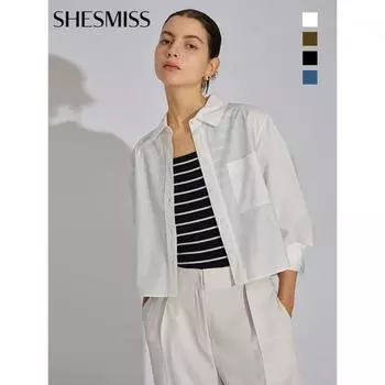 Базовая укороченная рубашка Shismiss Cotton Swwsto32060 blacks/55