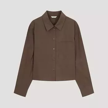 Shismiss Cotton Basic Crop Shirt Swwsto32060 Br Braun/55