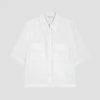 Укороченная льняная рубашка Shismiss Swwsto22010 Wh white/55