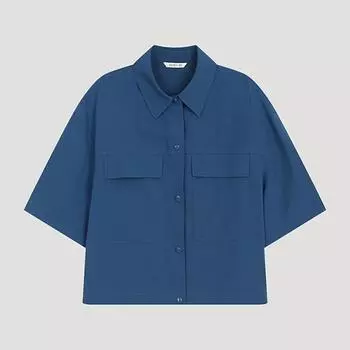 Shismiss Linen String Pocket Shirt Swwsto21050 Bl Blue/55