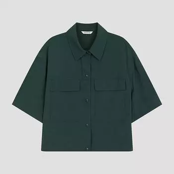 Shismiss Linen String Pocket Shirt Swwsto21050 De DARK GREEN/55