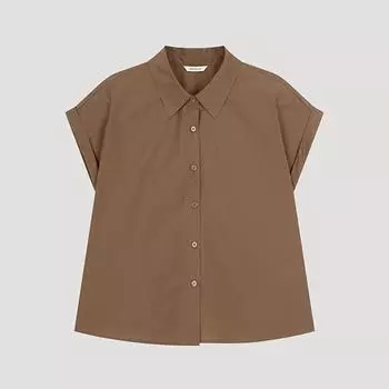 Shismiss Turn Up Crop Shirt Swwsto22090 Br Braun/55