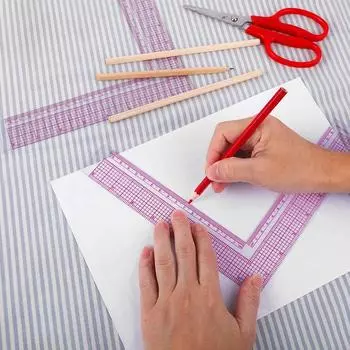 Шитье пэчворк квилтинг линейка пластиковая одежда раскройная линейка для рукоделия чертежные принадлежности швейные принадлежности красный