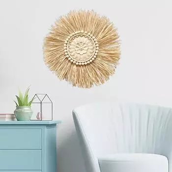 Шить Настенный Гобелен Настенный Гобелен Удобный Легкий Ручной Тканый Соломенный Реквизит Для Фотографии