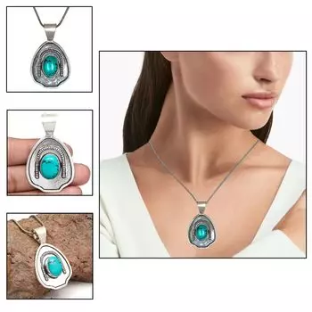 Shiva Shell Gemstone Unisex Women s Gift For Her Silver Jewelry Pendant 2