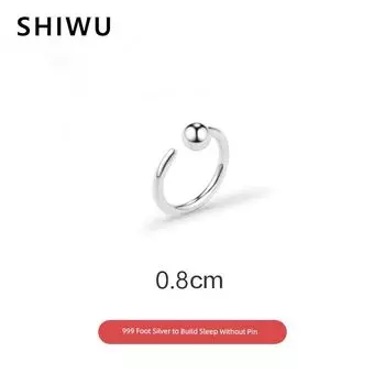 Shiwu Ear-Caring Hook Women s Sleeping No Need to Take off Anti-Blocking Silver Decoration 999 silver 8mm ear hook single price