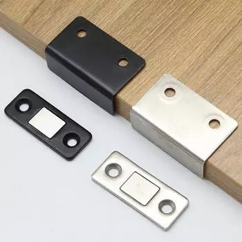 Шкаф без перфоратора, сильный магнитный L-образный стопор раздвижной двери, ультратонкий невидимый анти-столкновения для улучшения дома чёрный