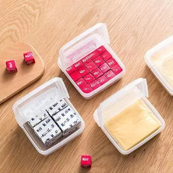 Шкаф для хранения холодильника: Квадратный контейнер для хранения свежих продуктов с крышкой для фруктов, сыра и соуса Cheese Storage Box