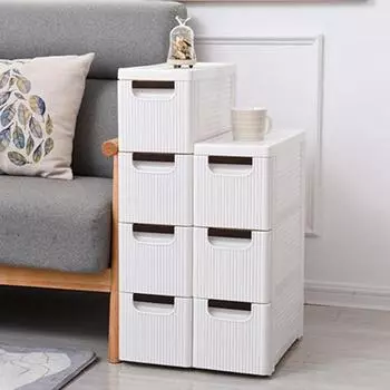 Шкаф для хранения с выдвижными ящиками и невидимыми колесами, штабелируемый дизайн, большая вместимость, легко выдвигается, тележка-органайзер на колесиках Dual Layer