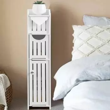 Шкаф для хранения в ванной комнате, подставка для туалетной бумаги, напольные влагостойкие шкафы, простой узкий шкаф-органайзер