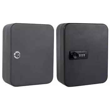 Шкаф для комбинированных ключей 20 крючков для ключей Шкаф для ключей Настенное крепление с ключом/кодовым замком Ящик для хранения ключей Замок для ключей Коробка для ключей Настенное крепление A