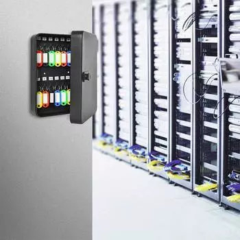 Шкаф для комбинированных ключей 20 крючков для ключей Ящик для ключей Настенный с ключом/кодовым замком Органайзер для ключей Шкаф для ключей Ящик с замком безопасности