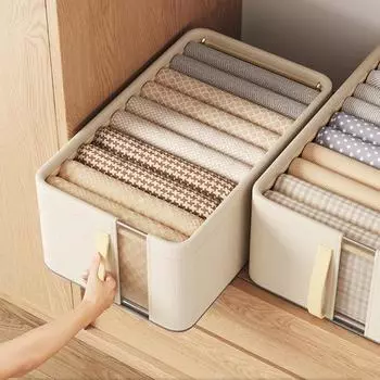 Шкаф для одежды Ящик для хранения одежды Большая вместимость Дышащая сетка Прочная складная рама для хранения M серый