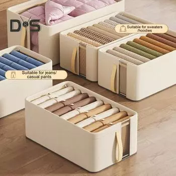 Шкаф для одежды Ящик для хранения одежды Большая вместимость Воздухопроницаемая сетка Прочная складная рама Корзина для хранения брюк Органайзер M серый