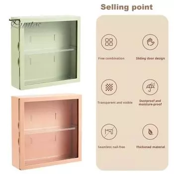 Шкаф-витрина для фигурок, пылезащитная полка, большая вместимость, простая установка, настенный органайзер для статуэток, коллекционная витрина зелёный