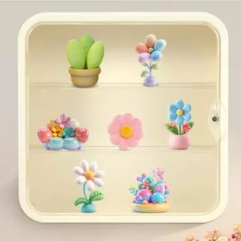 Шкаф-витрина для фигурок, пылезащитный, акриловый, прозрачный, шкаф-витрина для фигурок, экономящий место, многофункциональный шкаф-витрина жёлтый