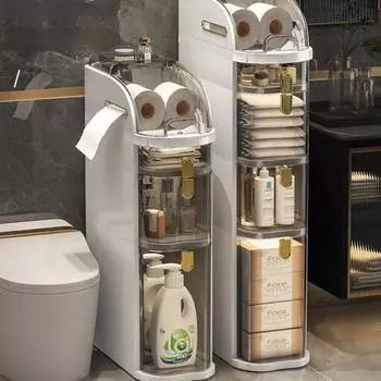 Шкафы для хранения туалета, Шкафы для ванной комнаты, Кухонные полки, Полка для хранения в ванной комнате Two layers small белый