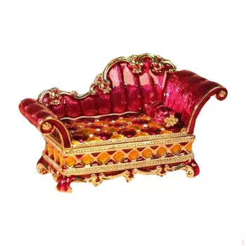 Шкатулка для безделушек, эмалированная ювелирная коллекционная шкатулка-органайзер для хранения колец и сережек красный