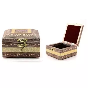 Шкатулка для драгоценностей, деревянный органайзер для хранения, подарок на годовщину, свадебный подарок, шкатулка для хранения, браслет, серьги, ожерелье, многоцелевое использование для женщин золотистый/медный
