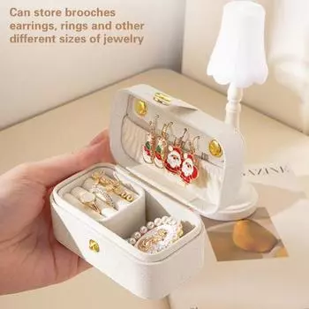 Шкатулка для драгоценностей из искусственной кожи с несколькими отделениями, мини-сплошной цвет, ожерелье, серьги, браслет, ящик для хранения, портативный держатель для колец Mr Mrs, дорожные ювелирные изделия серый