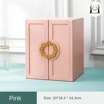 Шкатулка для драгоценностей Многослойная большая вместимость Европейская кожаная шкатулка для драгоценностей Ювелирные изделия Первая шкатулка для хранения ювелирных изделий Подарочный светильник Роскошная большая вместимость 20*18.3*24.3cm белый