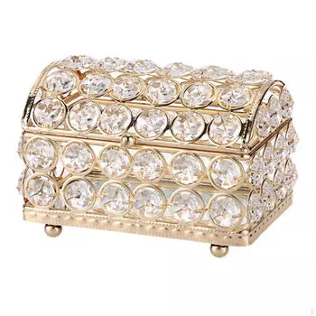 Шкатулка для драгоценностей с зеркалом, место для хранения памятных вещей, серьги и кольца в космическом стиле Gold S