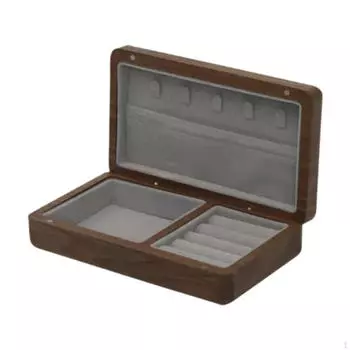 Шкатулка для хранения драгоценностей, чехол для хранения колец, сережек, ожерелий Gray Interior