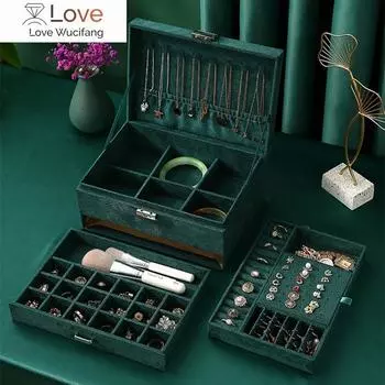 Шкатулка для хранения колец, ожерелий, сережек, чехол для хранения ювелирных изделий, подарочная коробка, органайзер для украшений, органайзер для украшений