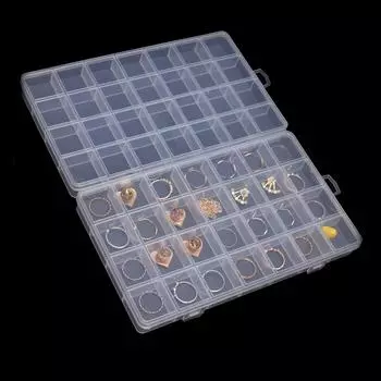 Шкатулка для хранения ювелирных изделий, 28 ячеек, фиксированная антистрессовая шкатулка для ювелирных изделий, прозрачная пластиковая шкатулка для сережек-гвоздиков, шкатулка для хранения колец