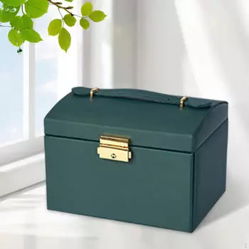 Шкатулка для хранения ювелирных изделий для девочек, органайзер с зеркальными ящиками для серег, колец, ожерелья, изысканный белый