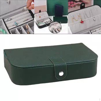 Шкатулка для хранения ювелирных изделий из ПУ кожи для женщин, для домашней организации, для сокровищ зелёный