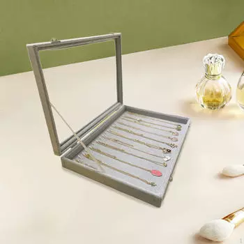 Шкатулка для хранения ювелирных изделий Лоток Витрина Магазин для женщин Держатель ювелирных изделий Black S