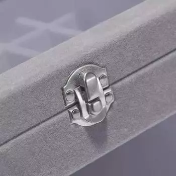 Шкатулка для хранения ювелирных изделий Серьги Кольца Ожерелья Демонстрационная шкатулка для ювелирных изделий Классификация ювелирных изделий Пылезащитная прозрачная откидная крышка Шкатулка для ювелирных изделий серый