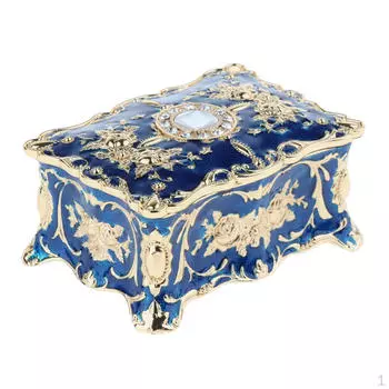 Шкатулка для хранения ювелирных изделий, сумка для коллекции ожерелий, синяя