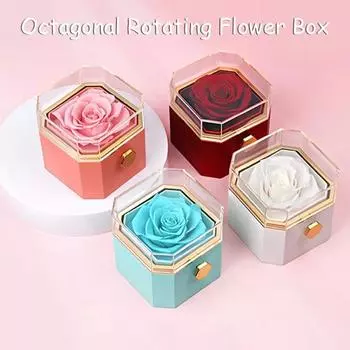 Шкатулка для колец с выдвижным ящиком из консервированных роз. Портативный органайзер для украшений. Подарки на День матери и День святого Валентина. розовый
